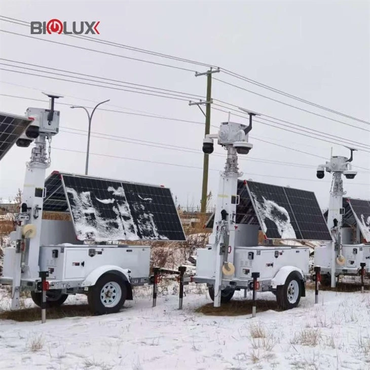 AI Camera Mobile CCTV Tower Trailer factory