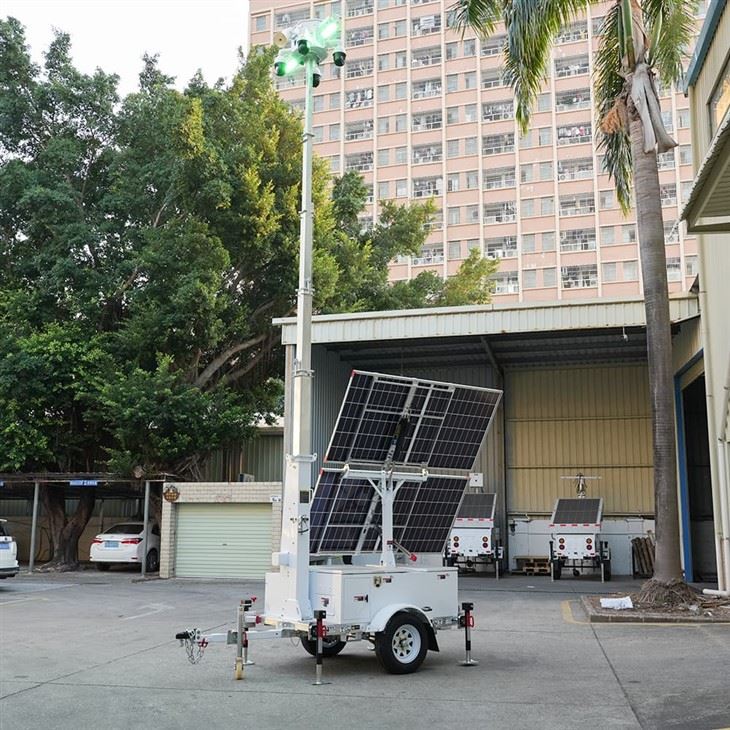 HiSOLO Solar CCTV Trailer for Security Mining factory